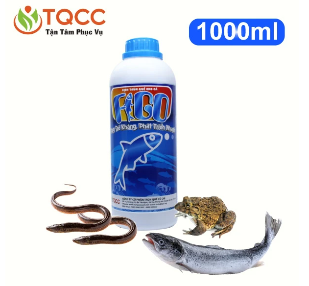 Thức ăn bổ sung Figo- Phòng bệnh cho cá, lươn, ếch (Chai 1 lít)