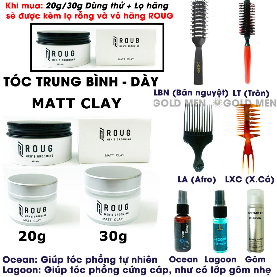 Sáp vuốt tóc Roug Matt Clay - Matte Clay