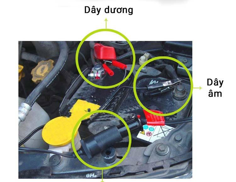 Cáp nối nguồn điện từ acquy ra 12V