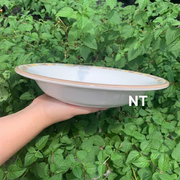 Đĩa gốm sứ men Nhật sâu lòng 22cm và 24cm siêu dày dặn