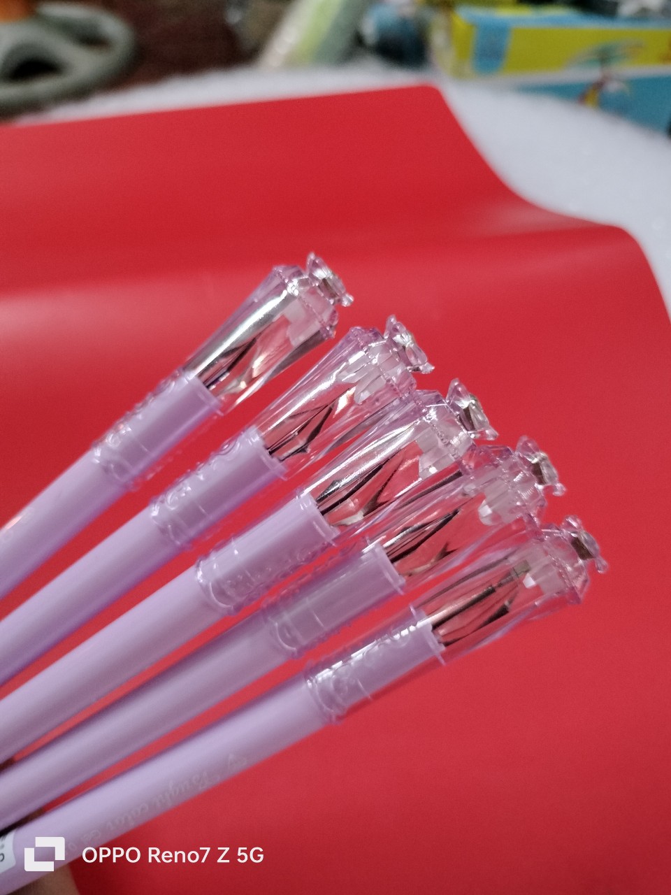 12 cây Viết gel tím đầu bi kim cương Chosch 821