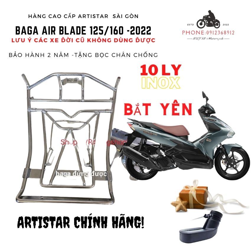 Baga ab 2023 kim phụng chính hãng, baga air blade 125/160 2022 bắt yên