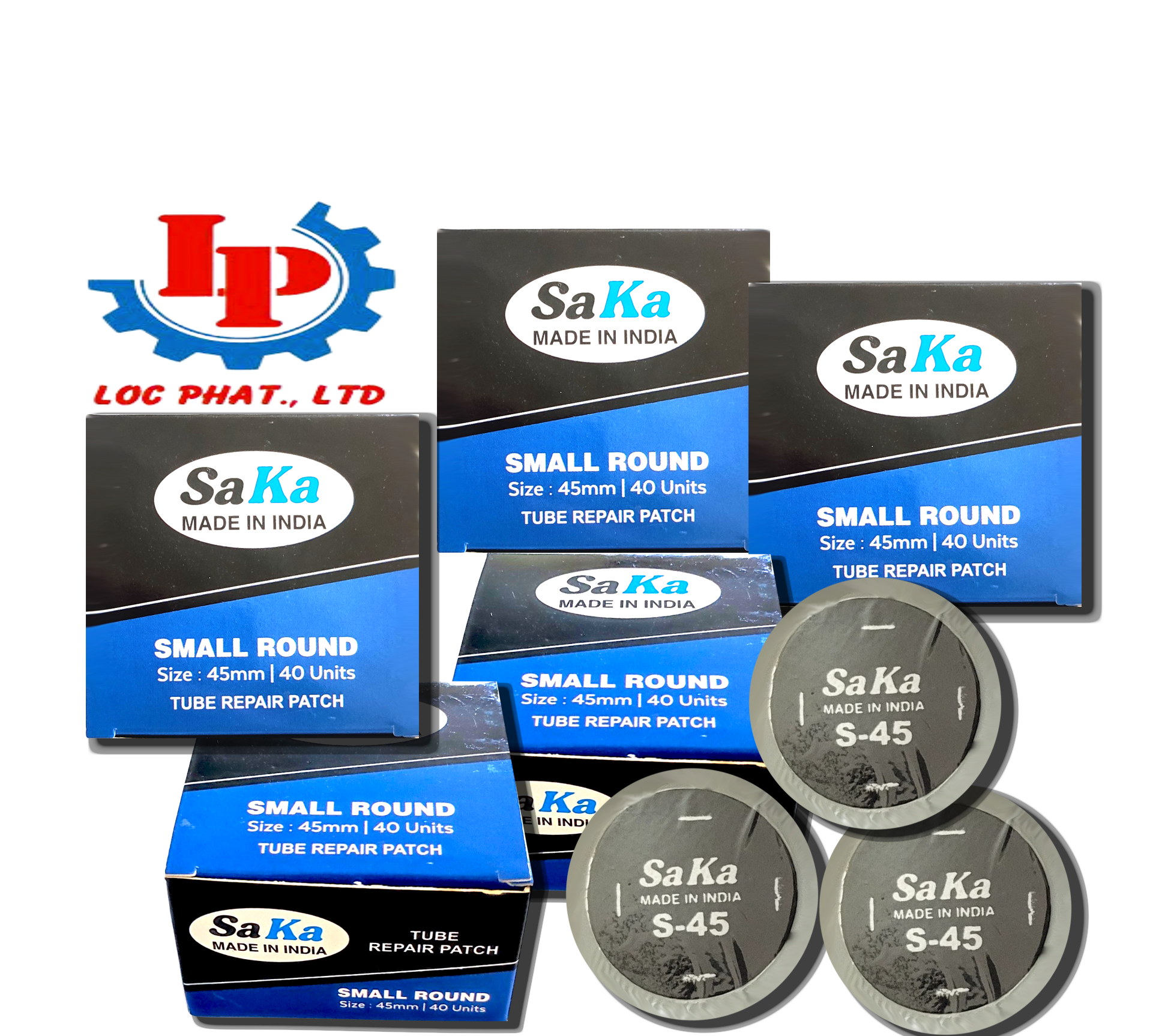 Miếng Vá Săm Lốp Xe Máy Ô Tô SAKA Small Round 43mm ( Hộp 40 miếng )
