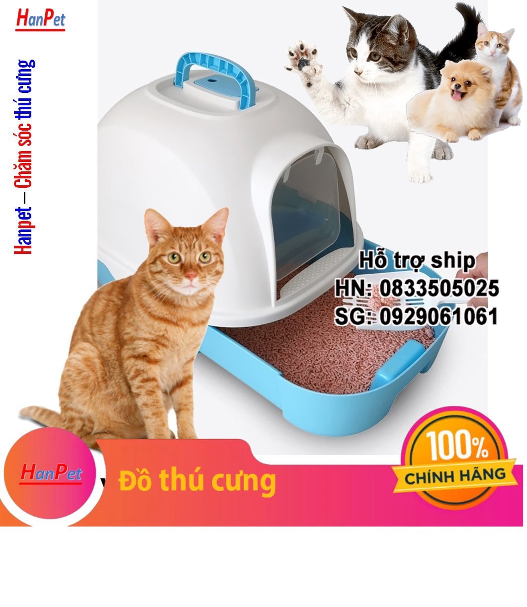 Hanpet - HP- Nhà vệ sinh cho mèo Size lớn (có 5 loại ) tặng kèm xẻng (màu ngẫu nhiên) / nha ve sinh meo / khay đựng cát mèo / cat ve sinh meo / hop dung cat meo / nha meo / long meo /