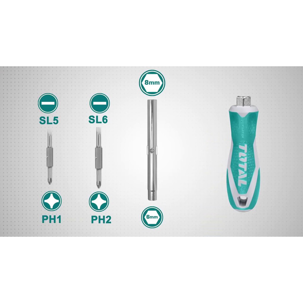 Bộ tuốc nơ vít (tô vít) 6 đầu Total THT2506076