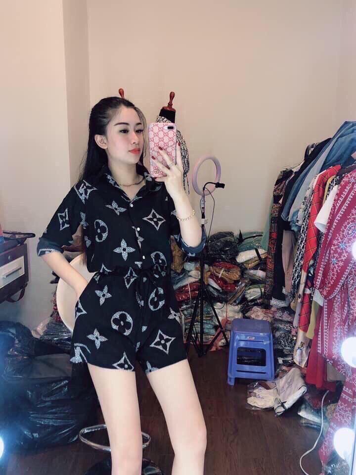 Sét bộ áo sơ mi in họa tiết