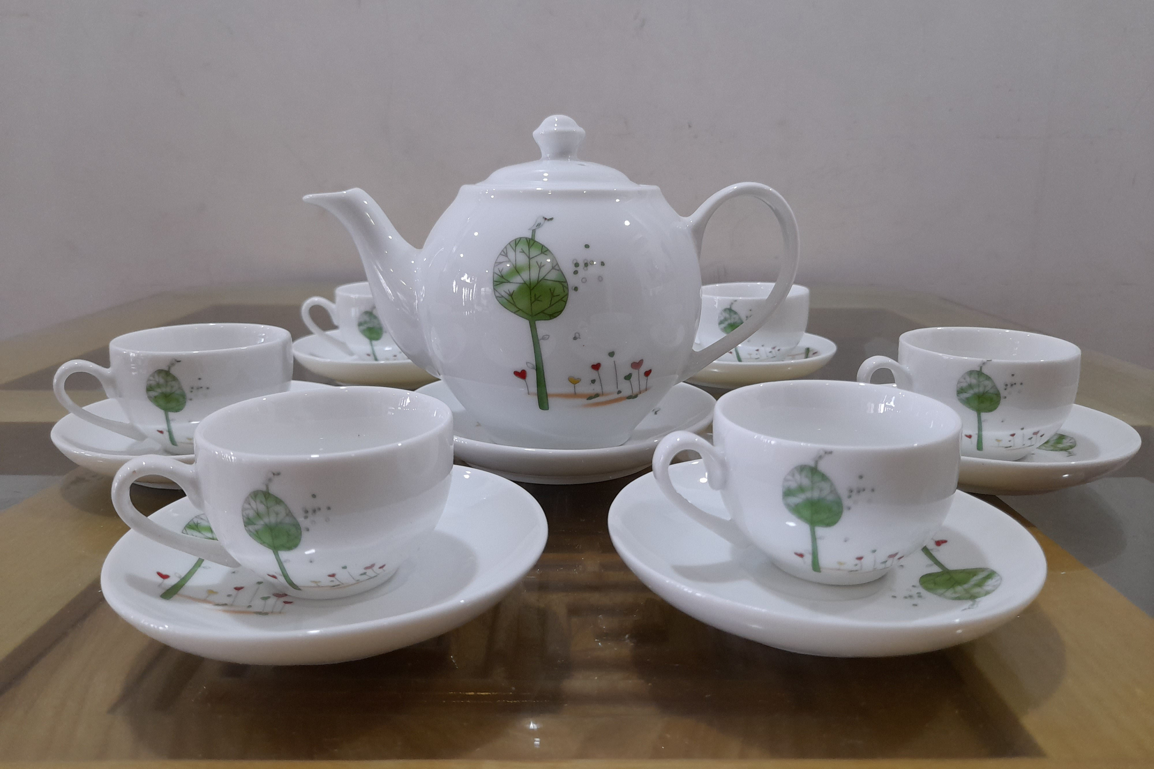 Bộ trà/bộ ấm chén Hoa xanh