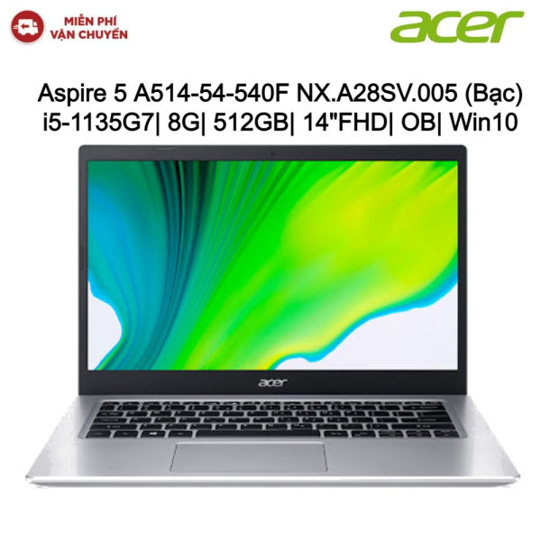 Bảng giá Laptop Acer Aspire 5 A514-54-540F NX.A28SV.005 Bạc i5-1135G7| 8G| 512GB| 14FHD|OB|Win10-Hàng chính hãng new 100% Phong Vũ