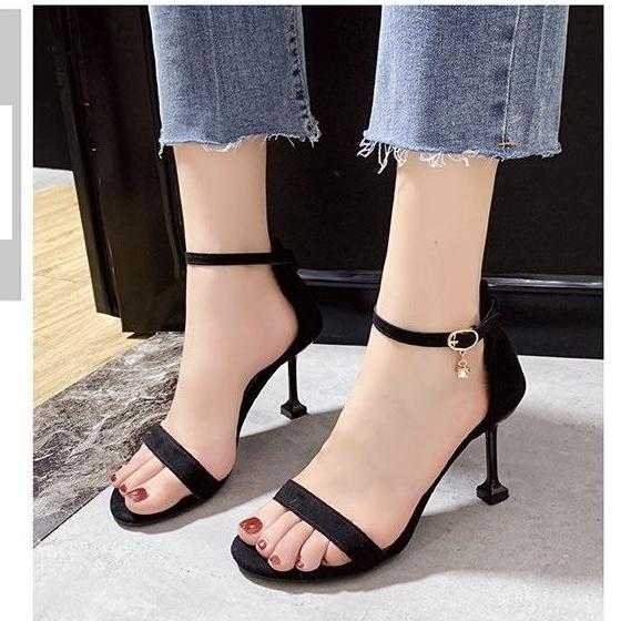 Giày cao gót nhọn 7 phân quai ngang màu ( khoá gài không hạt đá) - SD128