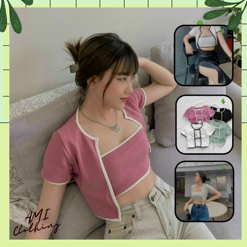 Set 2 món áo ống và áo ngoài  [Amiclothing]