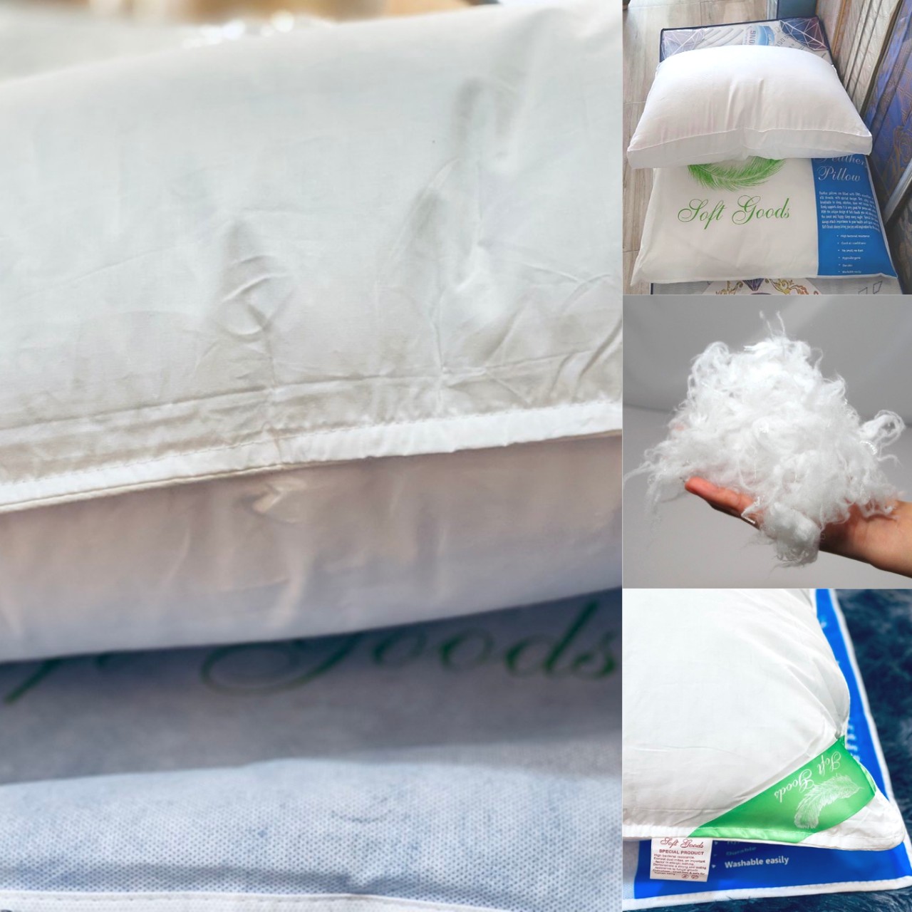 Ruột Gối Microfiber Lông Vũ Nhân Tạo siêu mềm mịn
