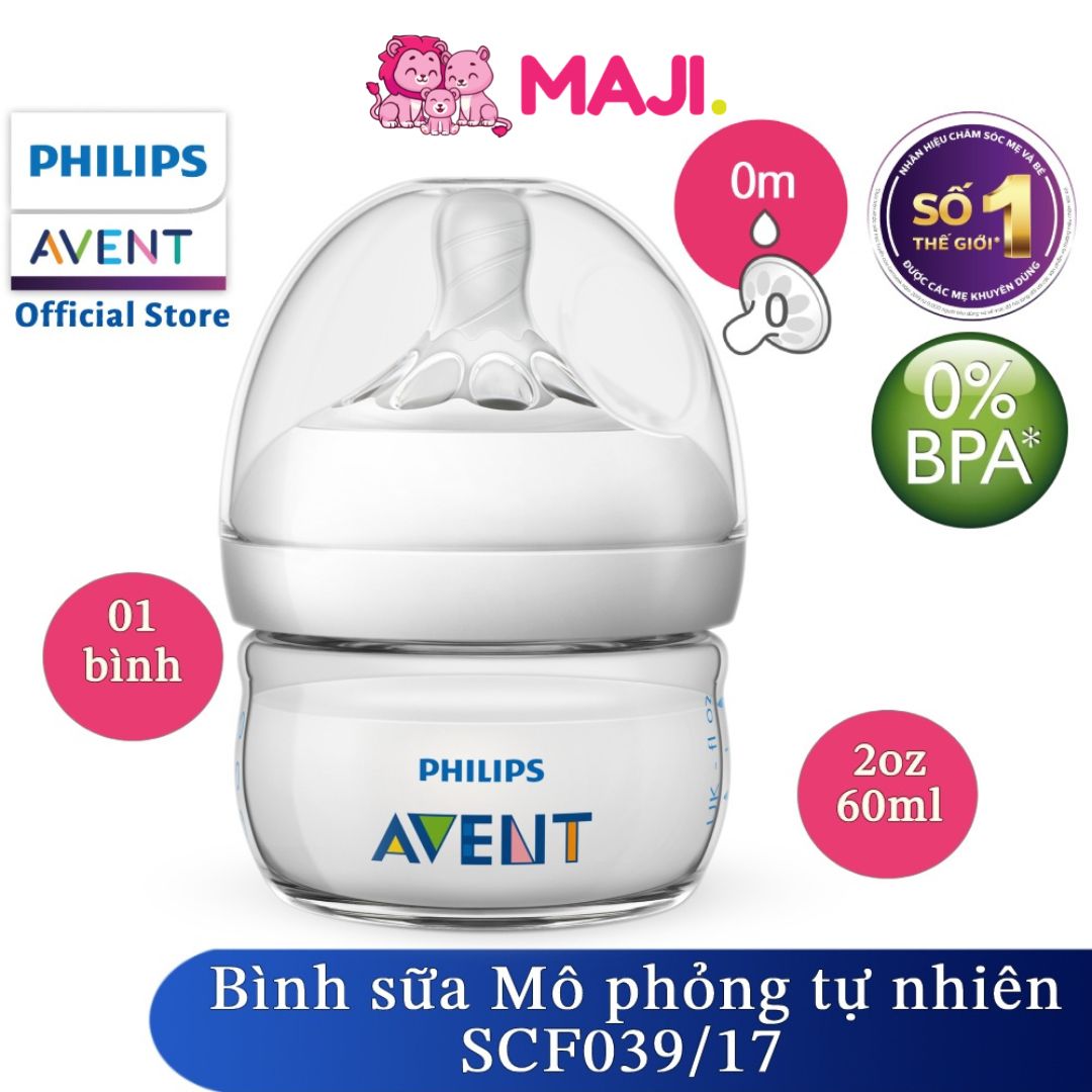 Bình sữa mô phỏng tự nhiên Philips Avent SCF03917 cho bé từ 0 tháng tuổi