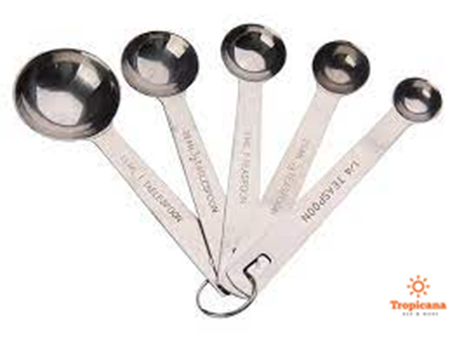 Bộ thìa đong inox 5 chiếc (Đơn vị tsp,ml)