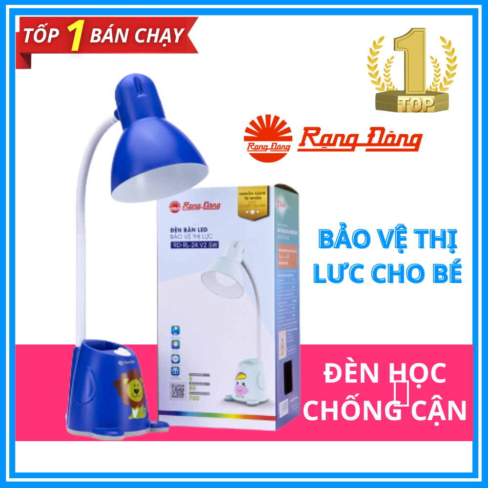 Đèn bàn LED Rạng Đông 5W bảo vệ thị lực, Đèn bàn chống cận Rạng Đông, Đèn học để bàn, Đèn học bảo vệ thị lực