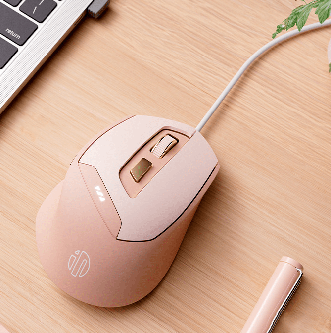 Chuột không dây pin sạc INPHIC DR8 hỗ trợ wireless kiêm bluetooth 4.0 / 5.0 - Silent click không âm thanh (hồng kute) Nhất Tín Computer