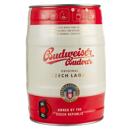 Bia Budweiser Budvar 5% Tiệp – bom 5 lít