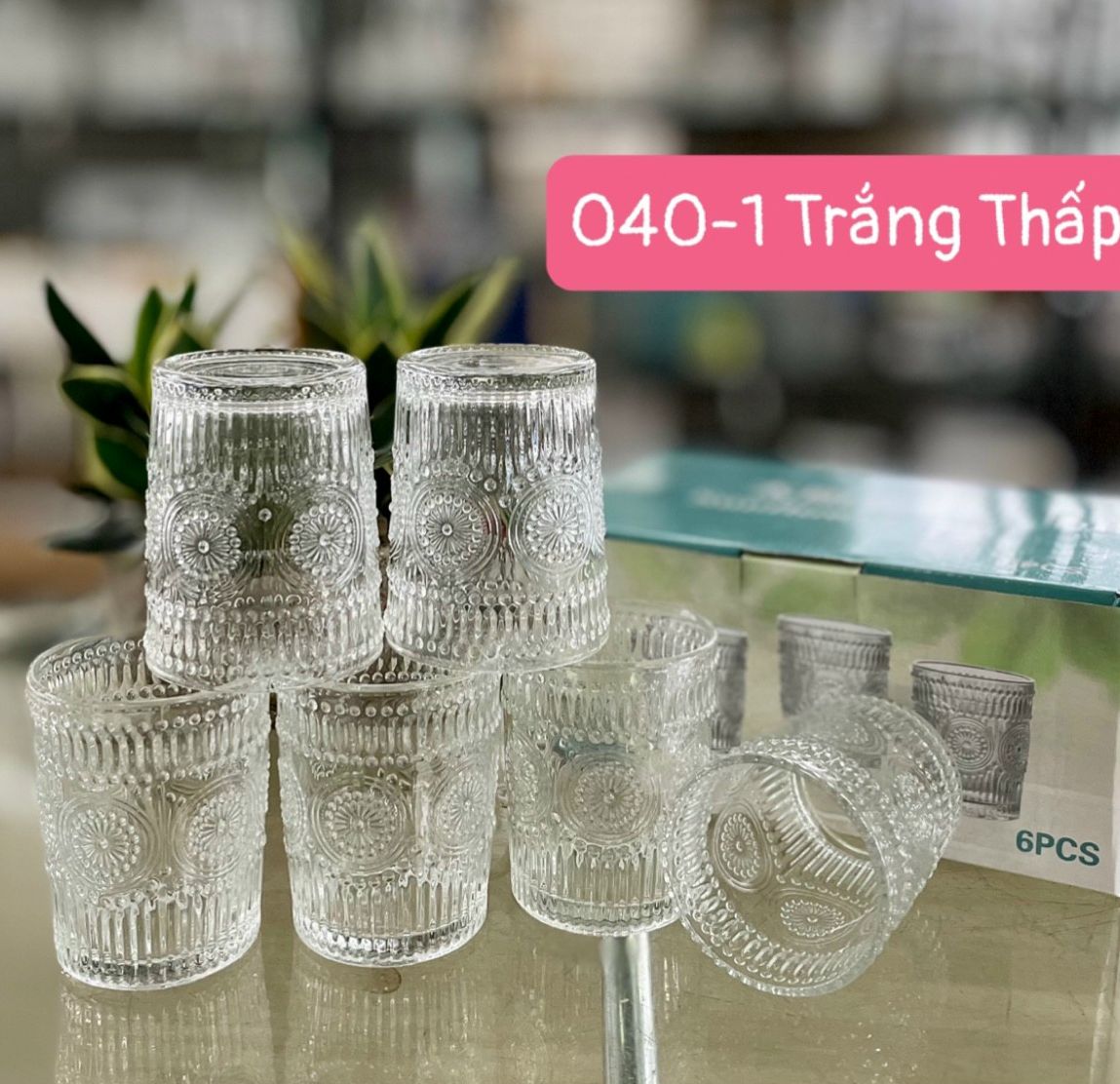 Set 6 cốc thủy tinh vân nổi siêu đẹp, bộ 6 cốc thủy tinh cao cấp chịu nhiệt