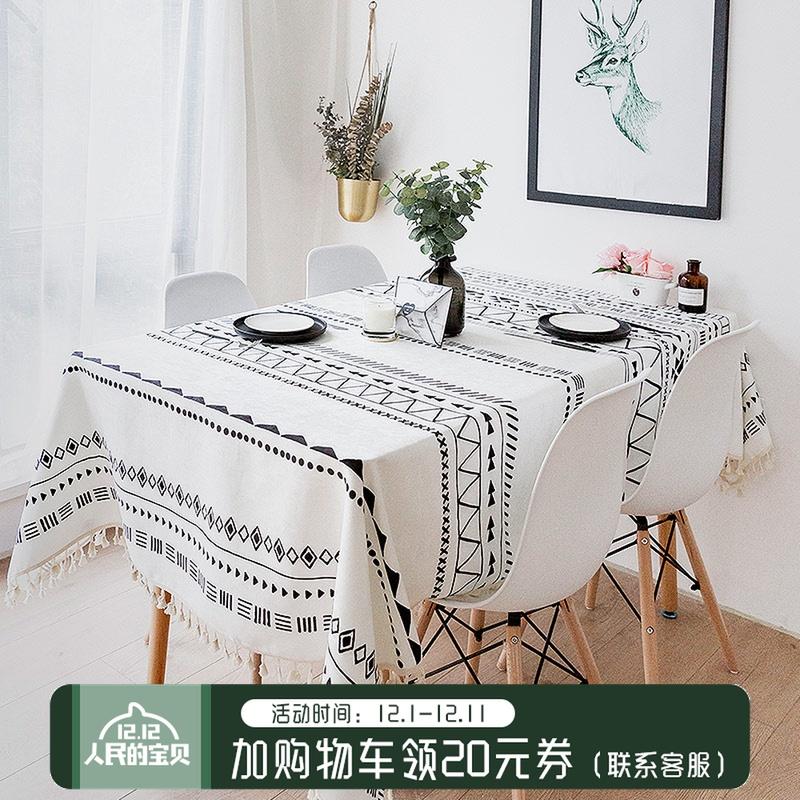 Bohemian Giản Lược Quốc Gia Tua Rua Khăn Trải Bàn Chống Nước Sợi Chenille Khăn Trải Bàn Vải Nghệ Thuật, Phòng Khách, Bàn Trà Khăn Trải Bàn Dày