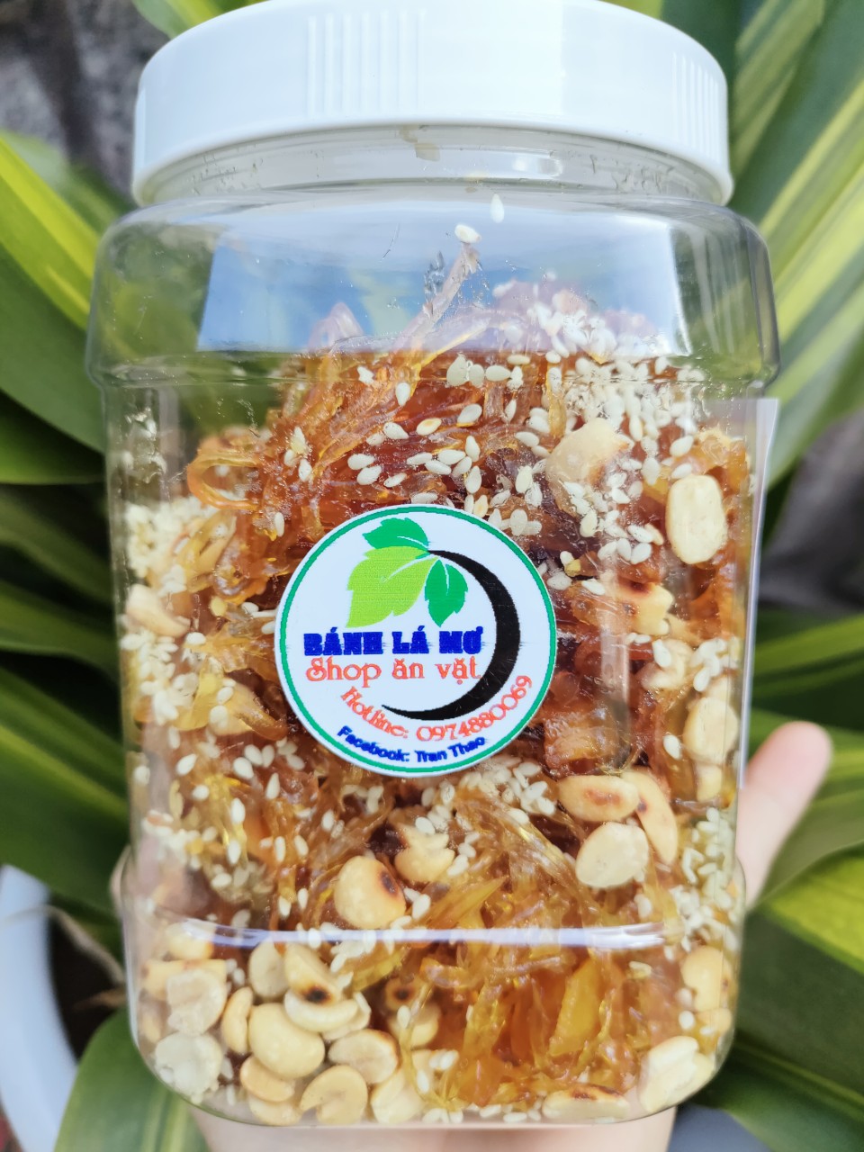 (Freeship) hủ 500gr Mứt gừng sợi dẻo mè đậu phộng