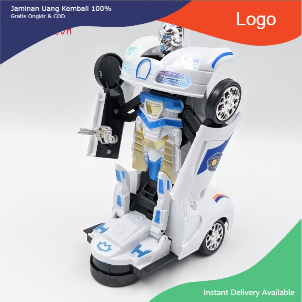 Đồ chơi xe cs biến hình robot, đèn, nhạc vui nhộn
