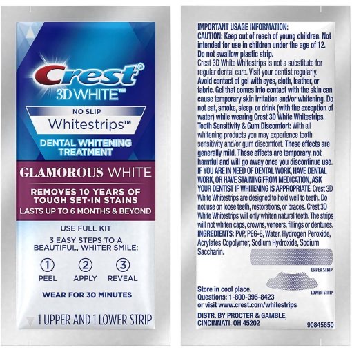 [HÀNG MỸ CHÍNH HÃNG] DÁN RĂNG CREST 3D WHITE GLAMOROUS WHITE Liệu trình 14 ngày