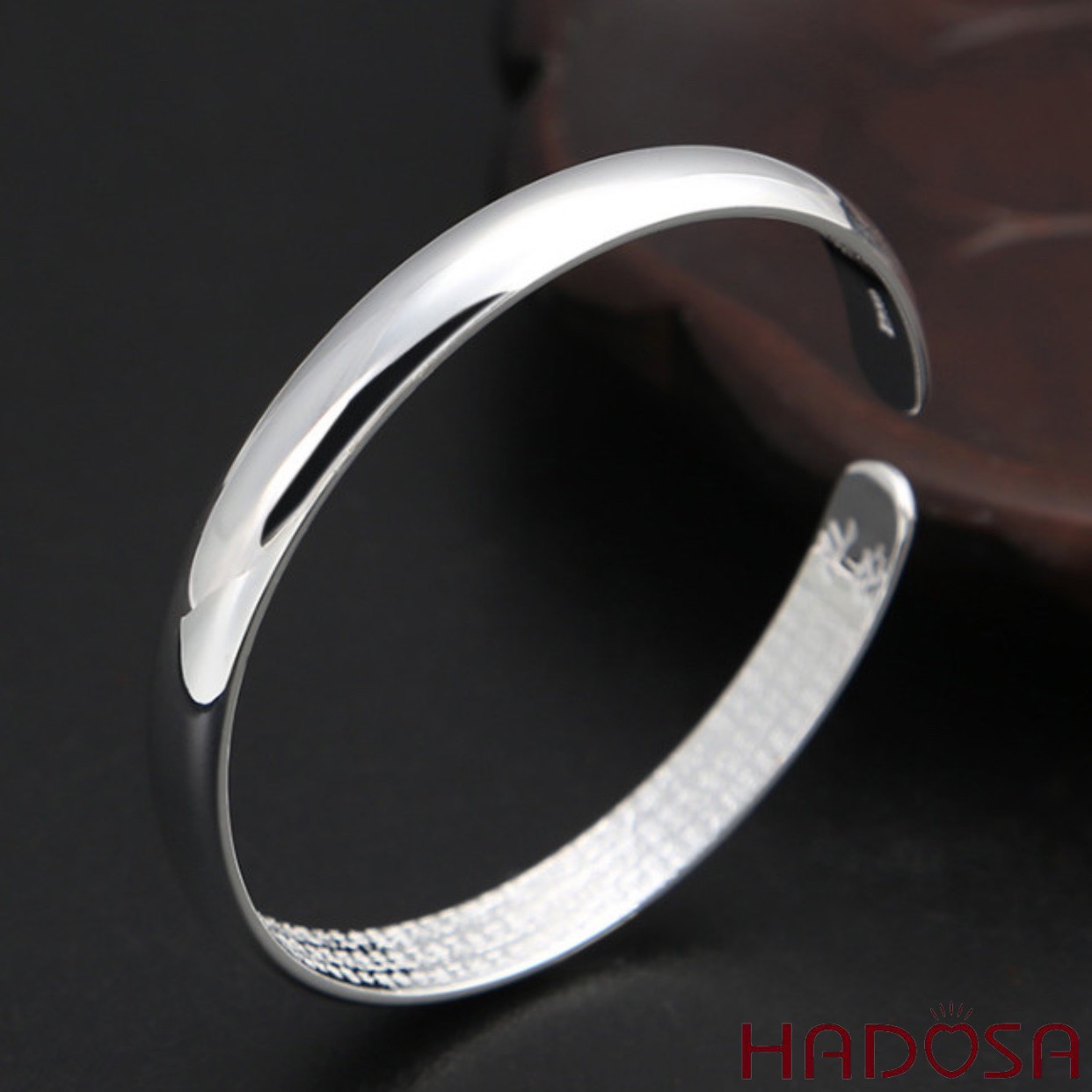 [HCMC] 55x7mm plain silver bracelet