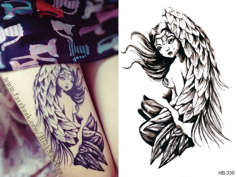 HCMHình xăm dán tatoo cánh thiên thần kích thước 15 x 21 cm  miếng dán  hình xăm đẹp dành cho nữ  Lazadavn