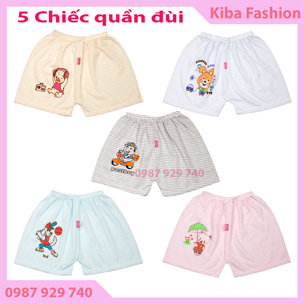 Combo 5 chiếc quần đùi kẻ RẺ ĐẸP cho bé từ 3-12kg ( ảnh thật) QĐKR350 quần đùi chục cho bé quần áo sơ sinh