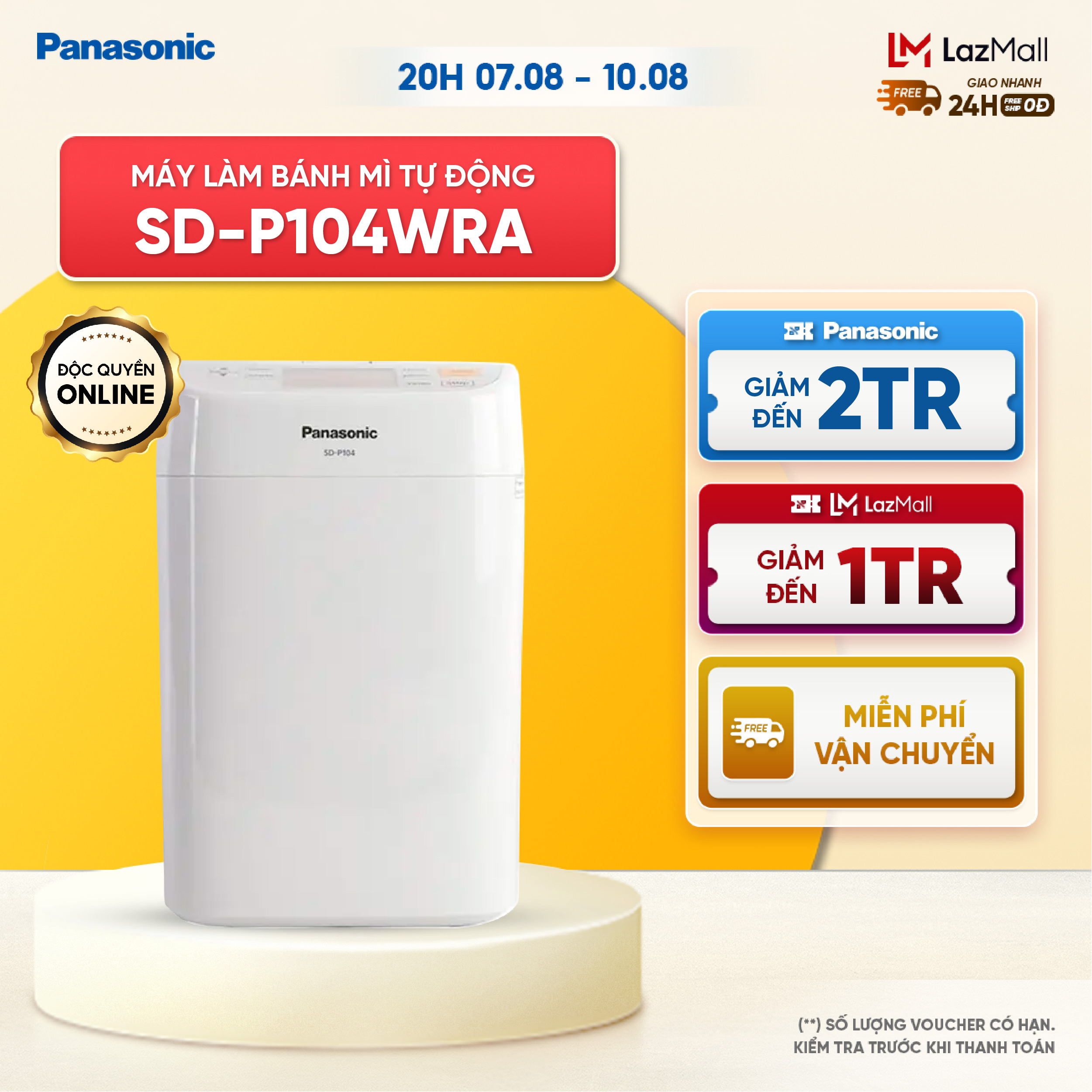 [0% Installment Payment]Panasonic Sd-P104Wra Automatic Bread Maker with 13 Automatic Menus - Genuine Product