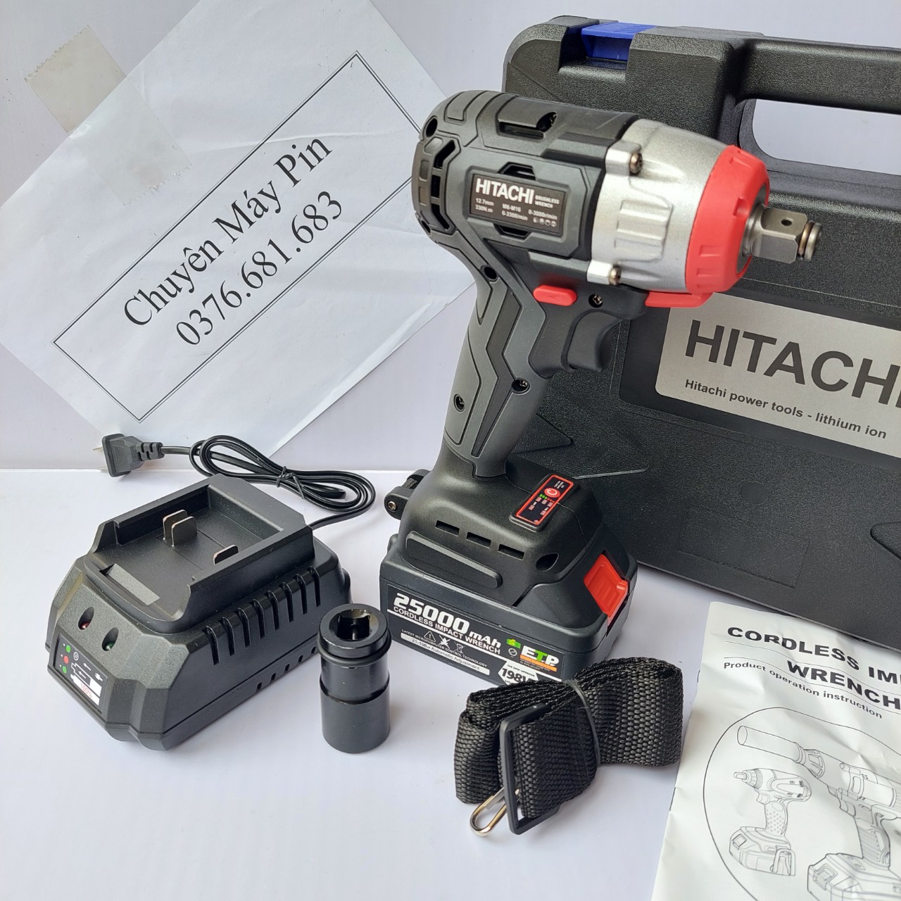 Máy Siết Bulong Hitachi 198v 3 Đèn Led