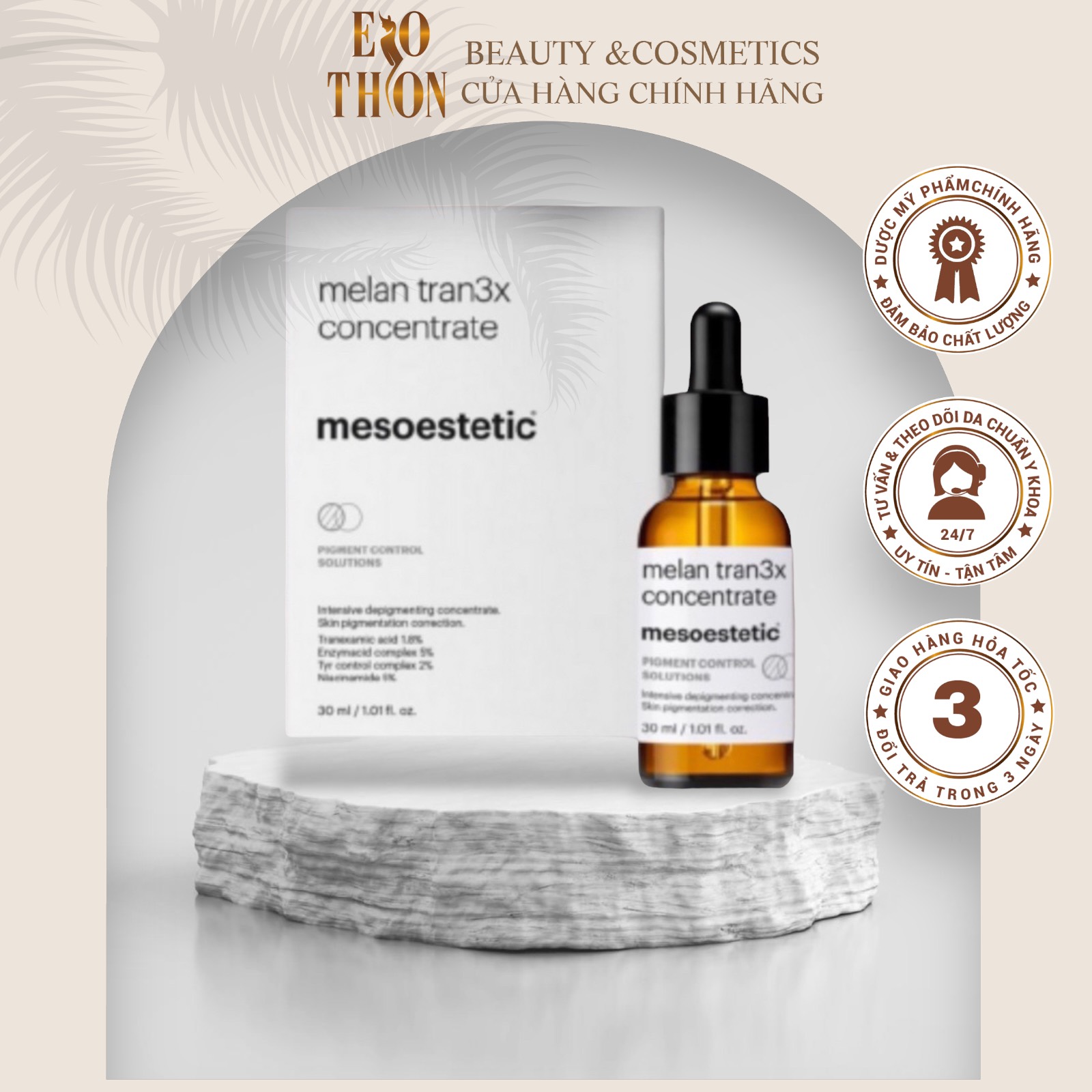 Serum giam ƞám trắng da Melan Tran 3x Concentrate 30ml