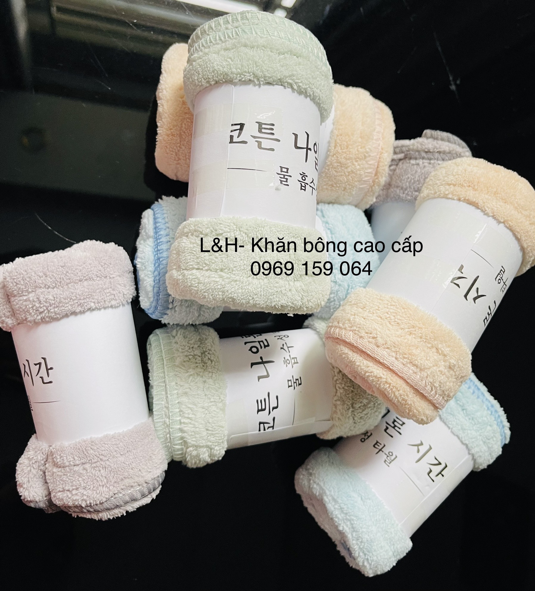 Khăn mặt lông cừu cao cấp,Trơn, KT 30x50cm