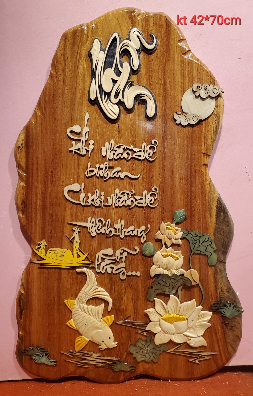 Tranh gỗ nghệ thuật thư pháp chữ NHẪN