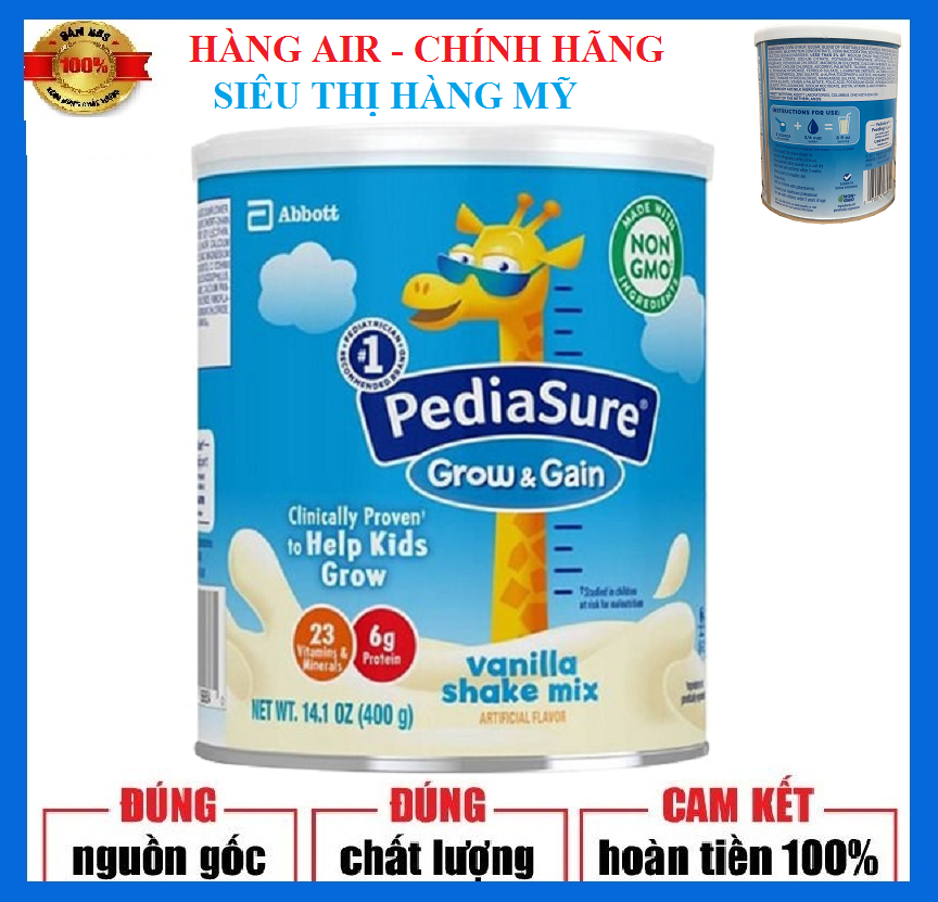 Sữa PediaSure Grow Gain 400g Mỹ - Giúp bé tăng chiều cao vượt trội