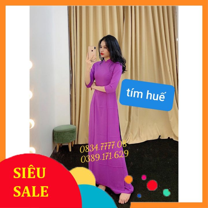 [Siêu Giảm Giá] Áo Dài Truyền Thống Mẫu Trơn 2 Tà Tôn Dáng Nhiều Màu Hàng Cao Cấp