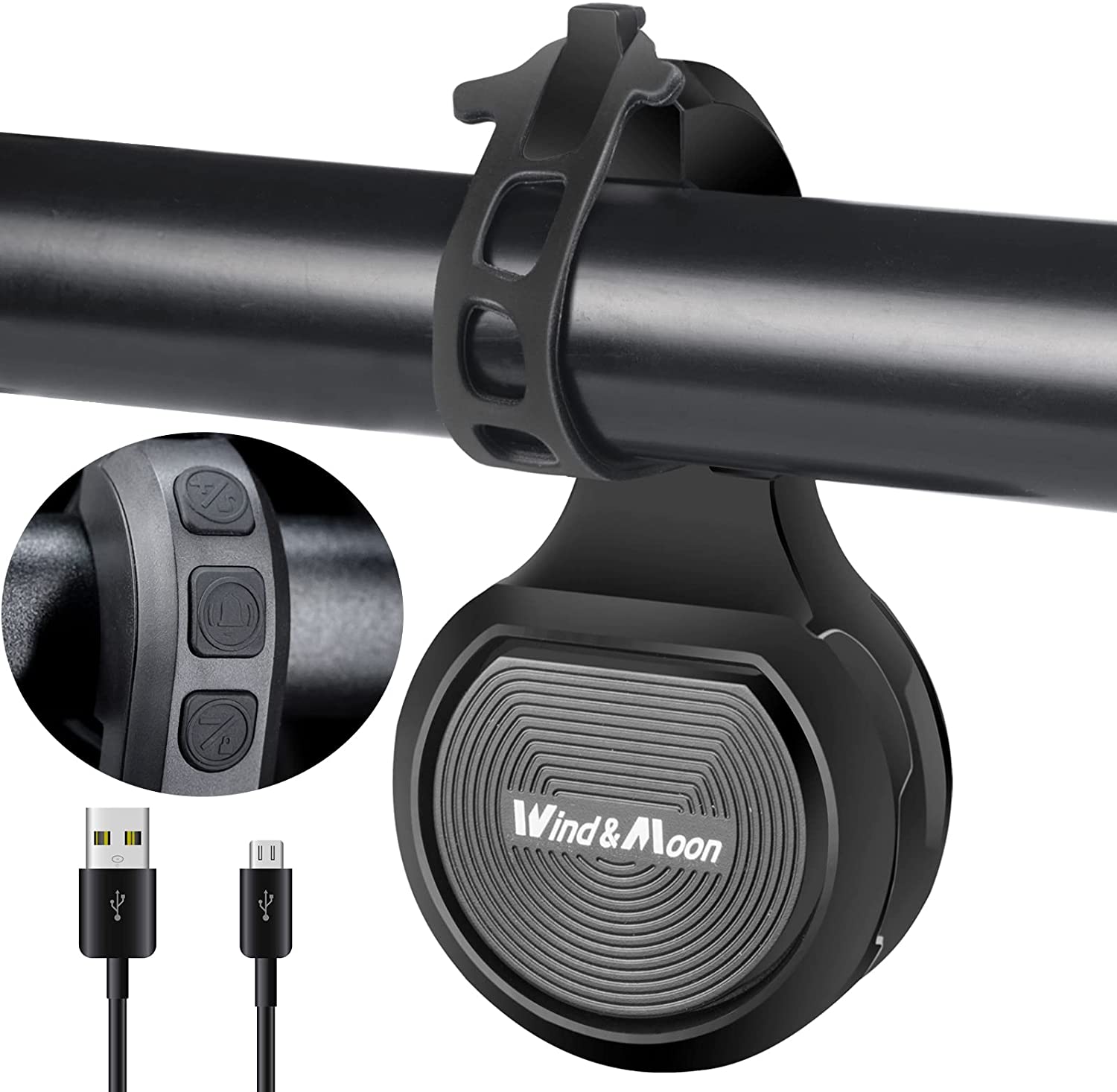 Còi điện cao cấp, còi chống trộm xe đạp 2in1 cyclingbox / wind&moon 130db