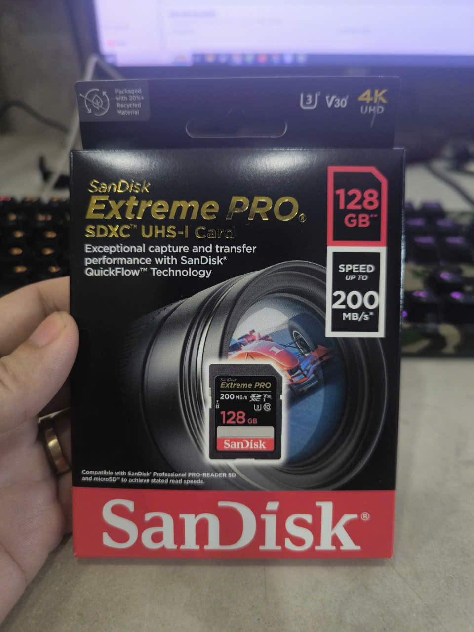 Thẻ nhớ máy ảnh SDXC SanDisk Extreme Pro U3 V30 128GB 200MB/s SDSDXXD-128G-GN4IN (đen) - Nhất Tín Computer