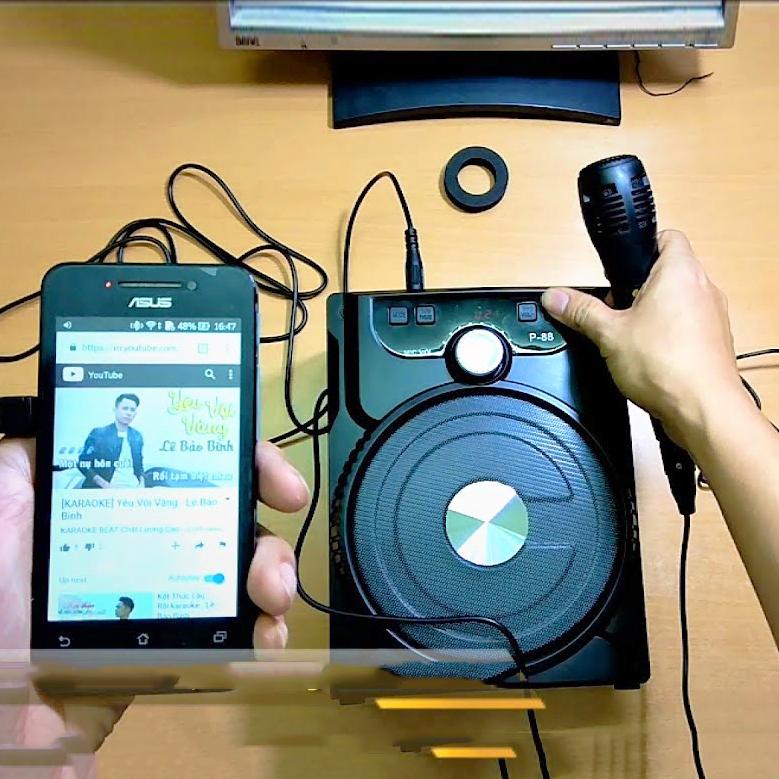 Loa Bluetooth Karaoke Xách Tay Di Động P88 (Tặng Kèm Mic)