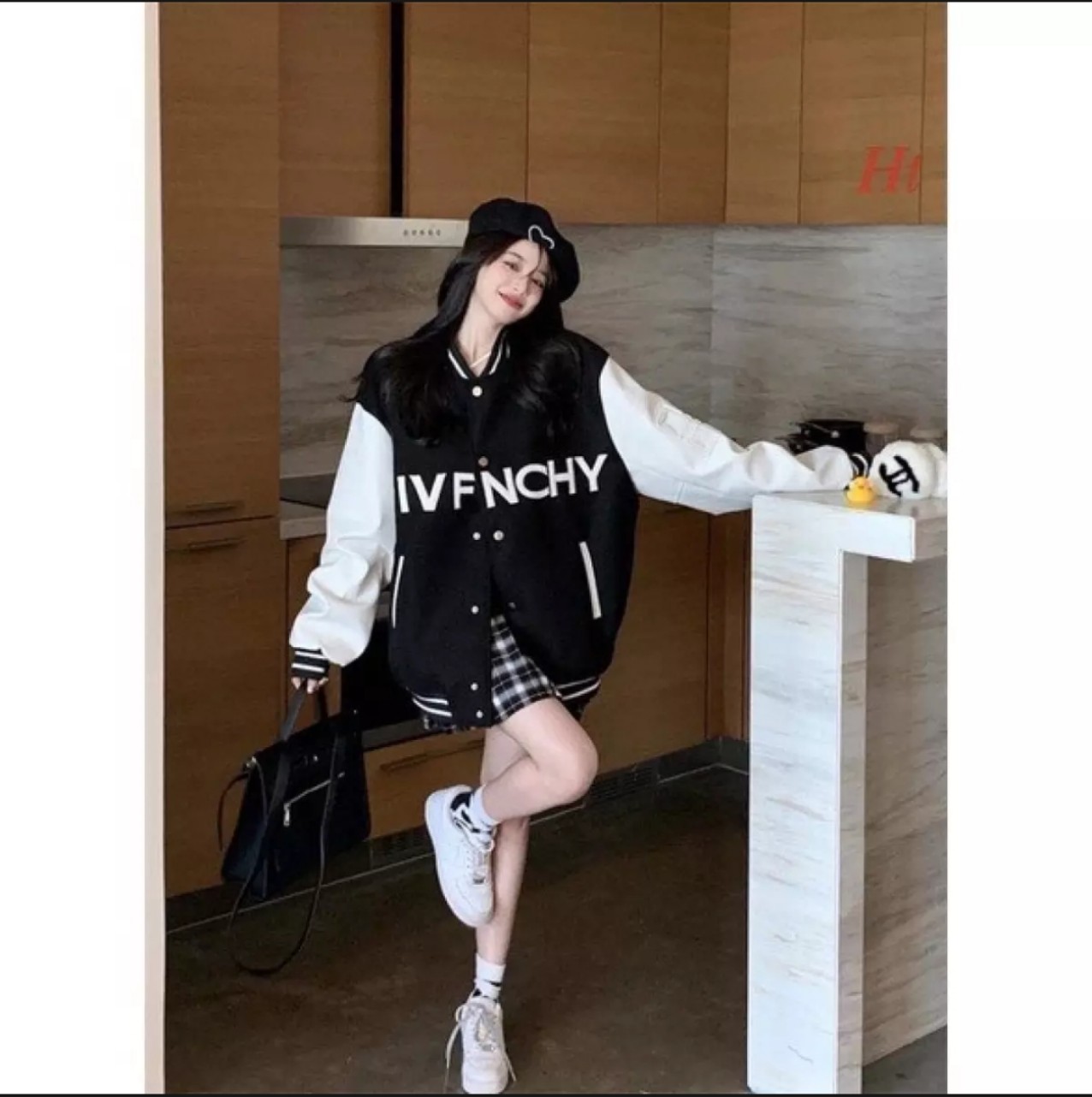 Áo Khoác Bomber Phối tay trắng CIVF. ÁO khoác nam nữ chất nỉ cotton phong cách hàn quốc .thời trang hottrend 365