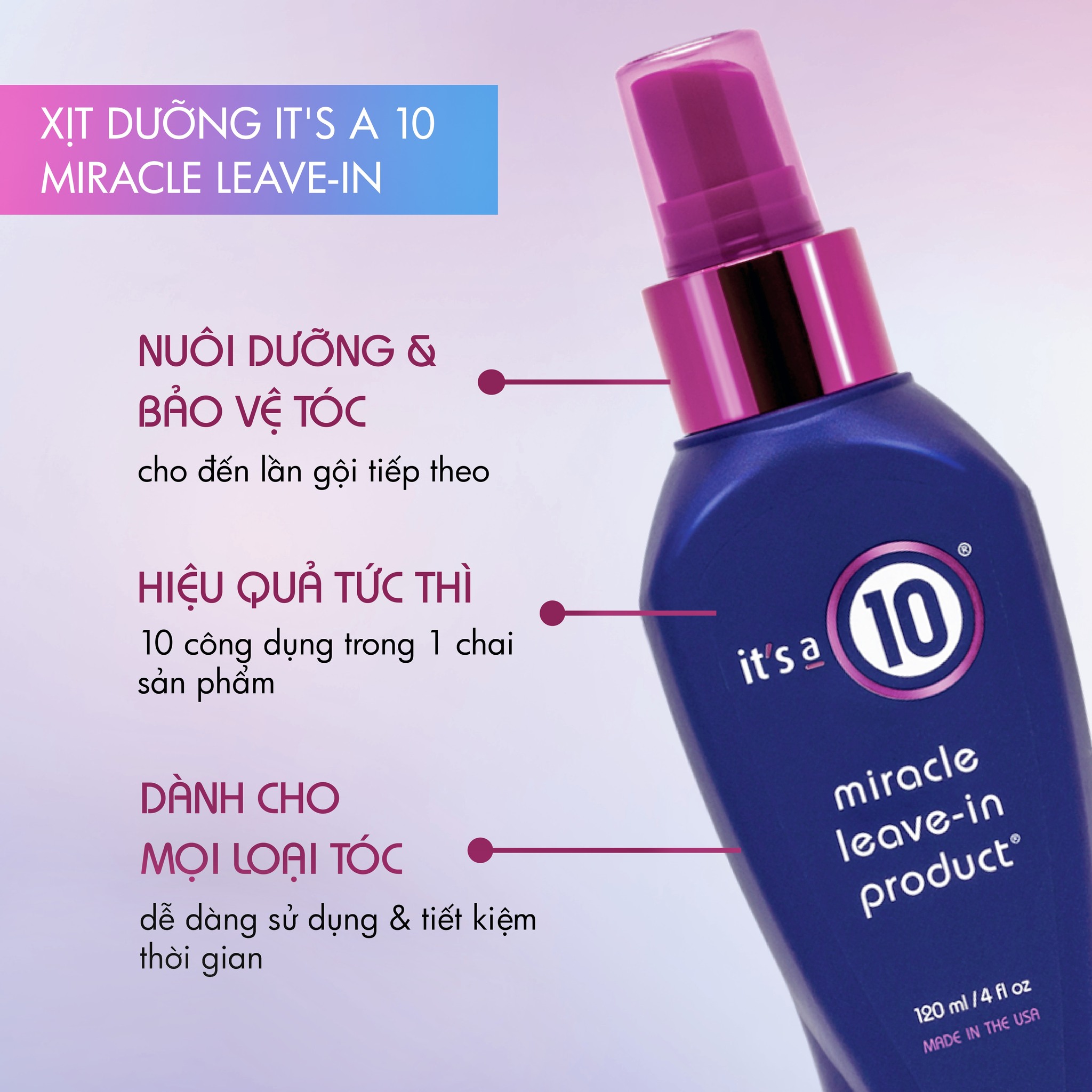 Xịt dưỡng diệu kỳ Miracle Leave - In IT'S A 10