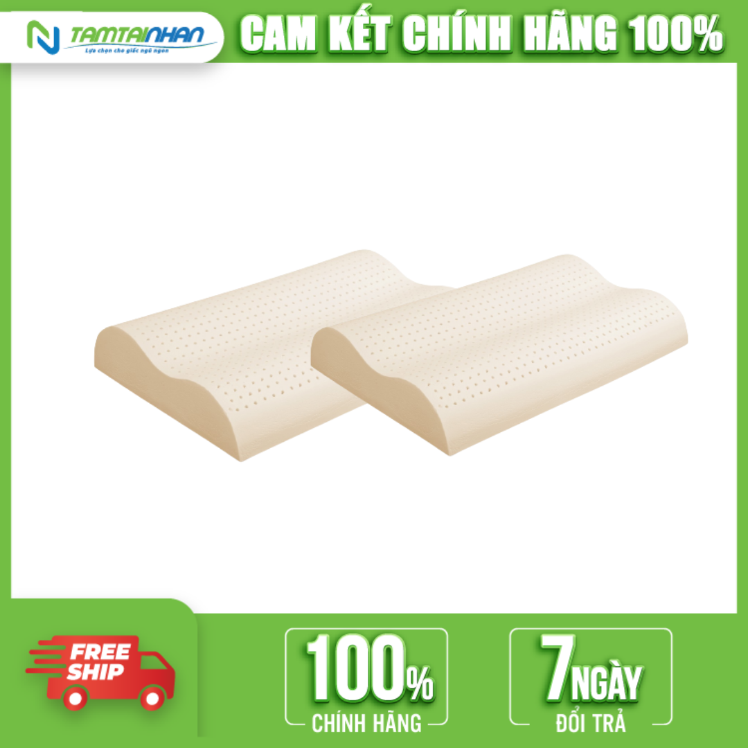 Bộ 2 gối cao su Liên Á Contour 44x63cm Trắng (Trắng)