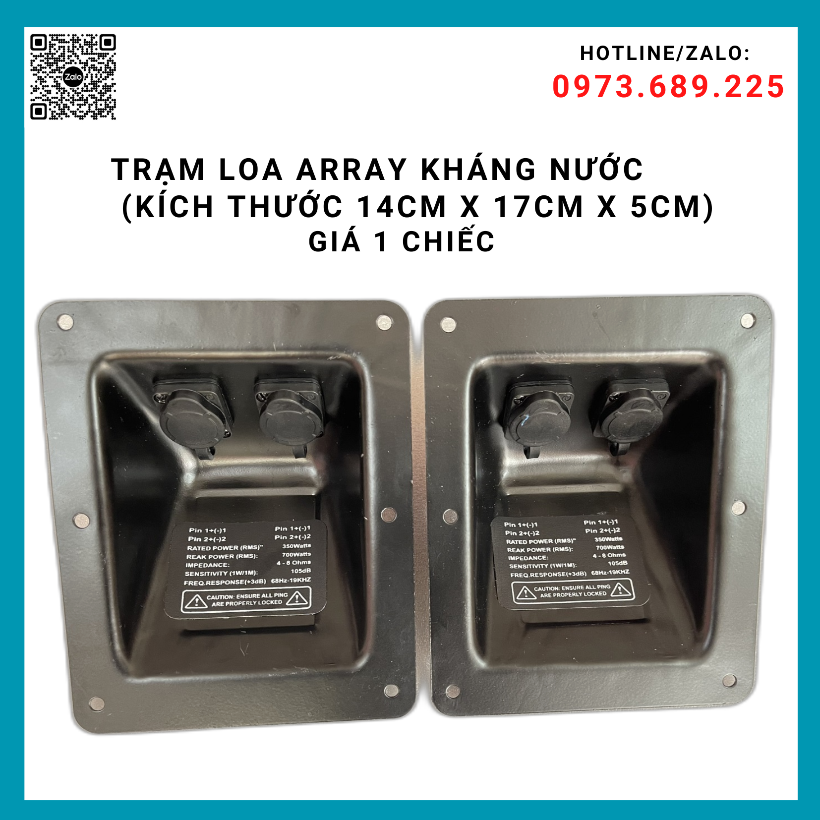 Trạm loa array kháng nước bằng sắt - kích thước rộng 14cm x cao 17cm sâu 5cm - giá 1 cái