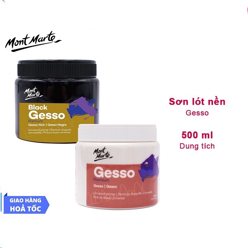 Sơn lót Gesso đa năng Mont Marte ĐEN TRẮNG