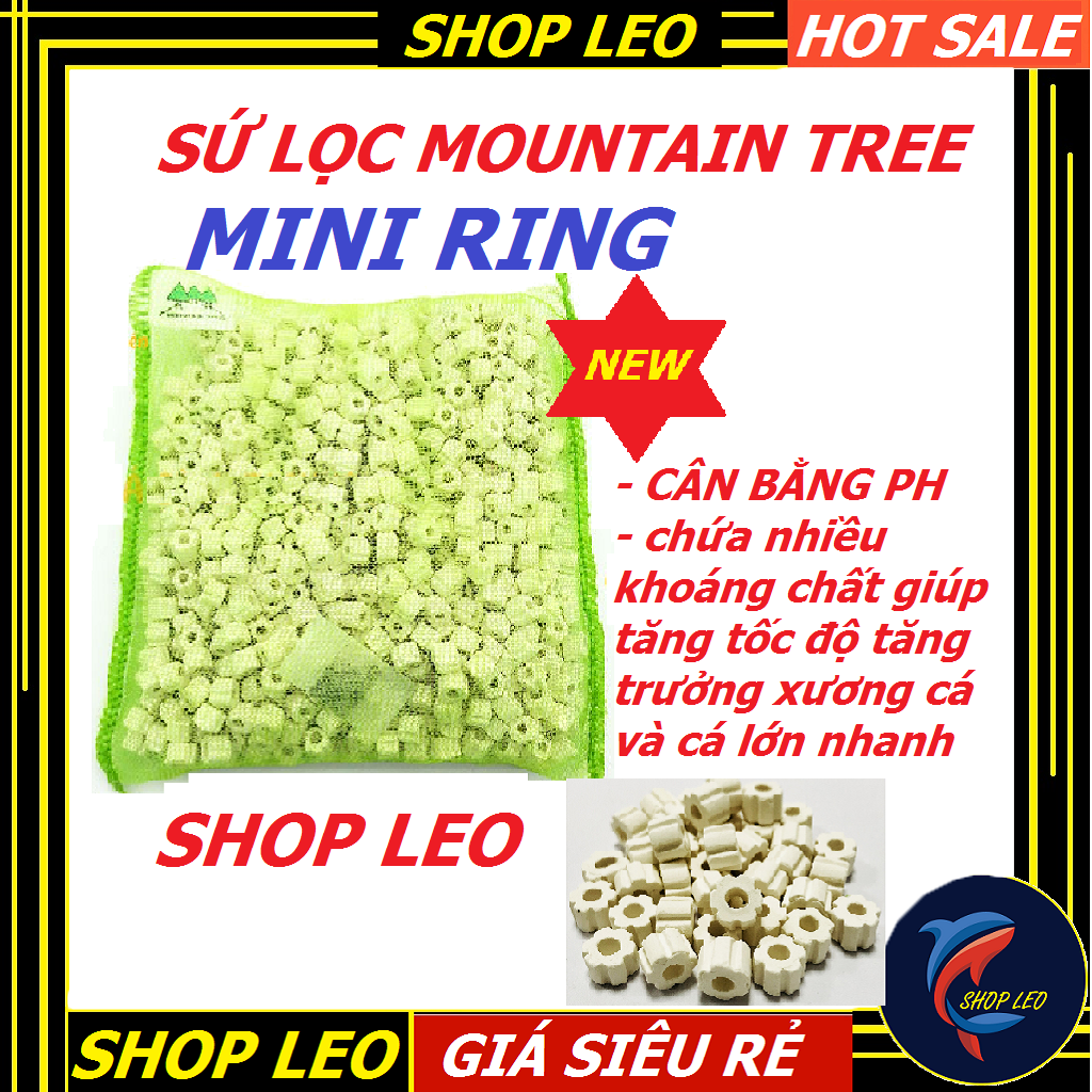 [Hoàn Tiền 10%]SỨ MOUNTAIN TREE MINI RING - VẬT LIỆU LỌC CAO CẤP CÂN BẰNG PH - vật liệu lọc cao cấp - phụ kiện thủy sinh- bể cá - shopleo