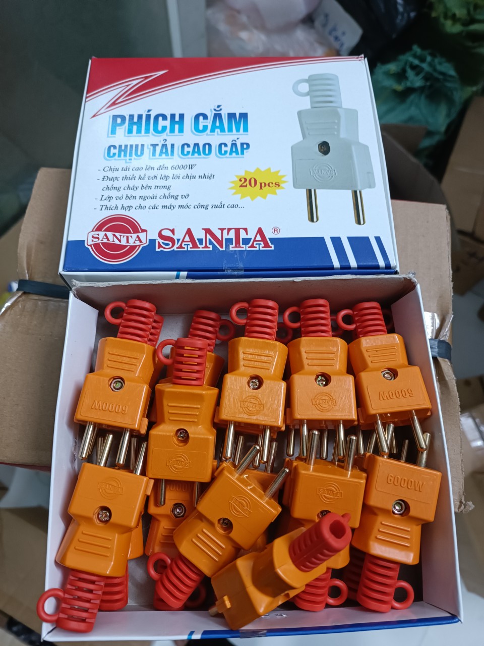 [Hộp 20 chiếc] Phích cắm điện chịu tải 6000W Chất lượng cao