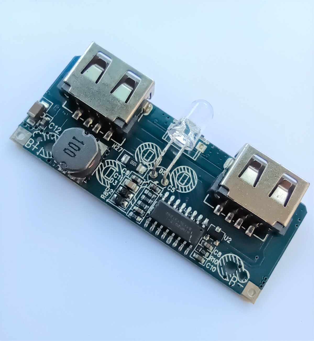 Mạch sạc dự phòng 2 cổng USB 2A Xanh dương (KV0014)