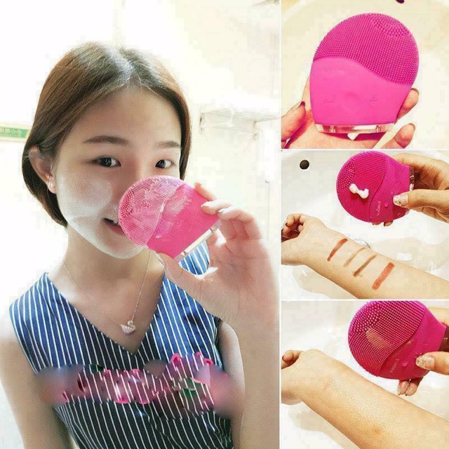 Máy rửa mặt massage rung tạo bọt