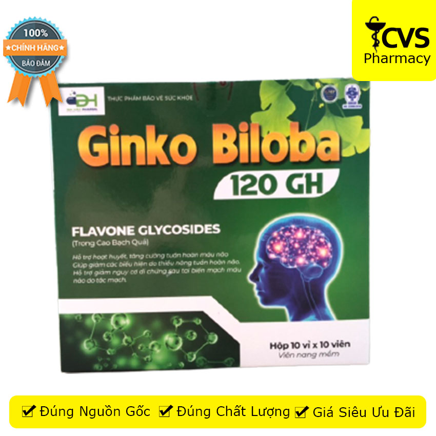 Viên Uống Ginko Biloba 120mg Magne B6 Hộp 100 viên - hỗ trợ tuần hoàn não