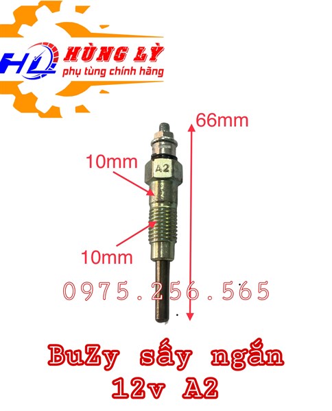 Buzi sấy ngắn 12v a2 phụ tùng ô tô buri các loại phụ tùng hùng lỳ