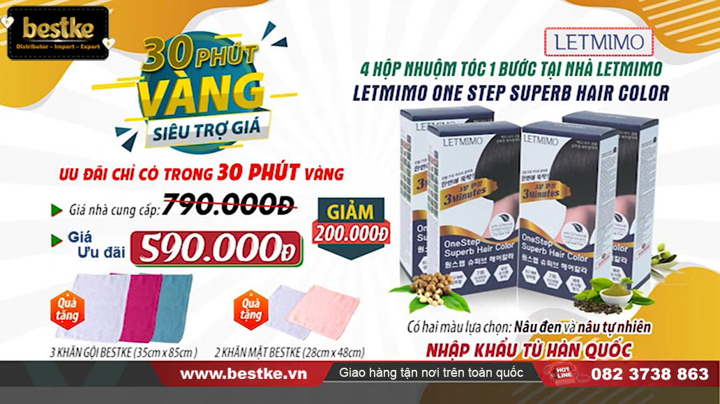 thuốc nhuộm tóc bạc , 1 gói/1 lần dùng, bestke